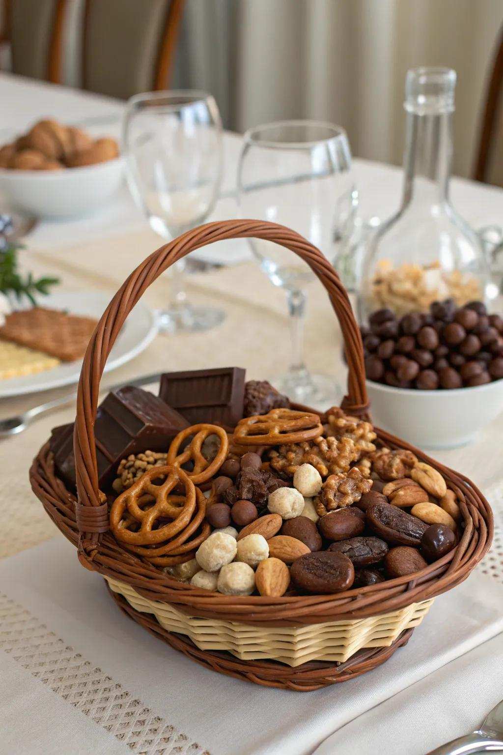 A sweet and salty combination basket designed for different tastes.