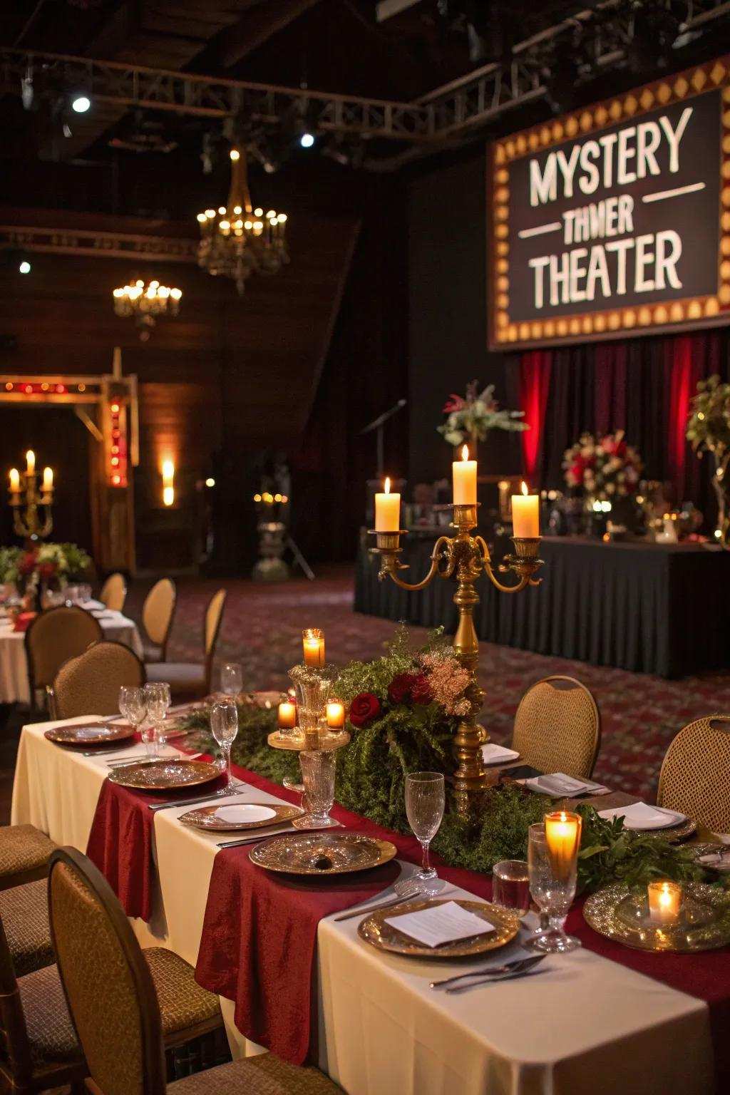 A thrilling enigmatic dinner theater arrangement for an engaging celebration.