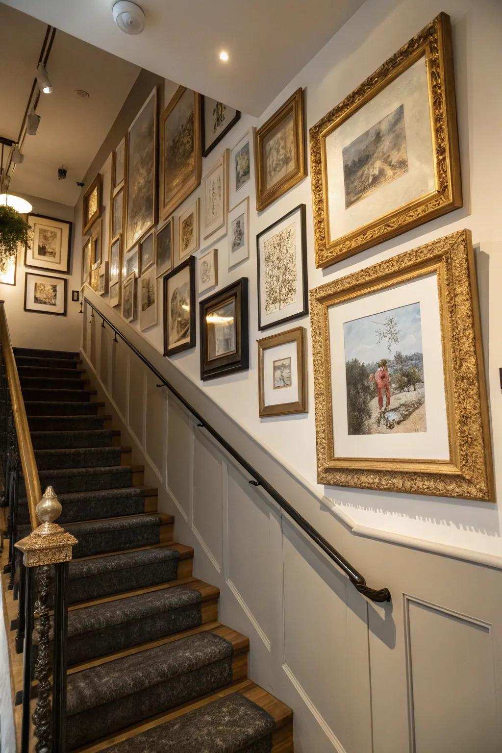 A varied assortment of frames cultivates a distinctive and tailored picture arrangement.