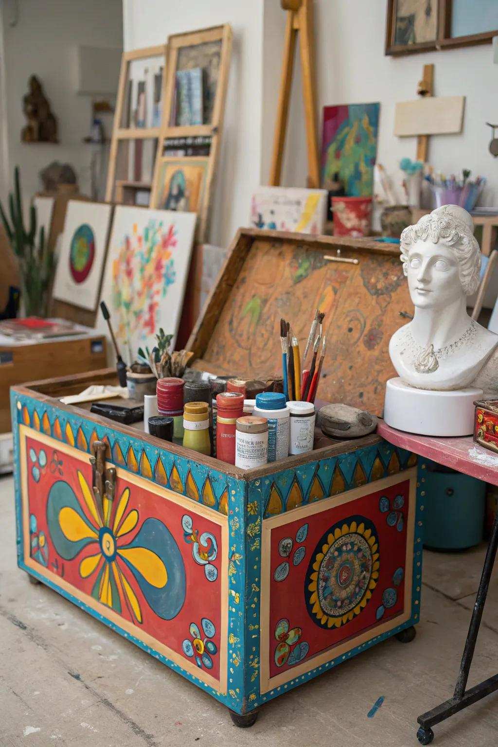 A varied free-thinking chest, bursting with creativity.