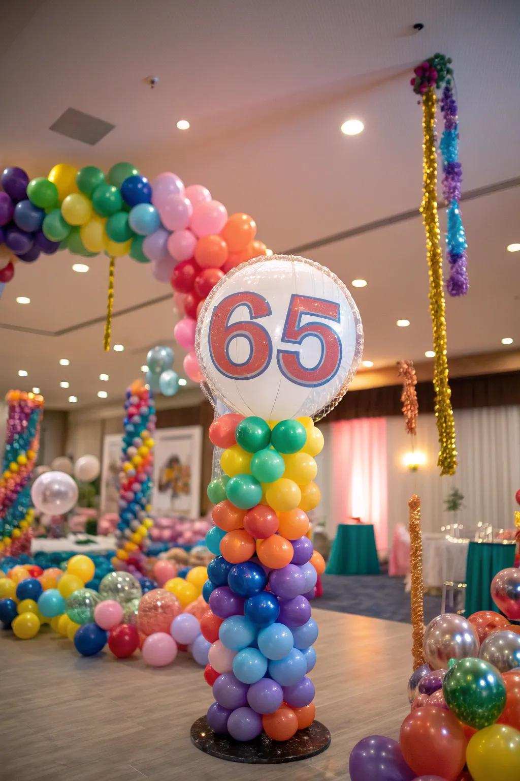 A vibrant balloon dreamscape for a festive celebration.