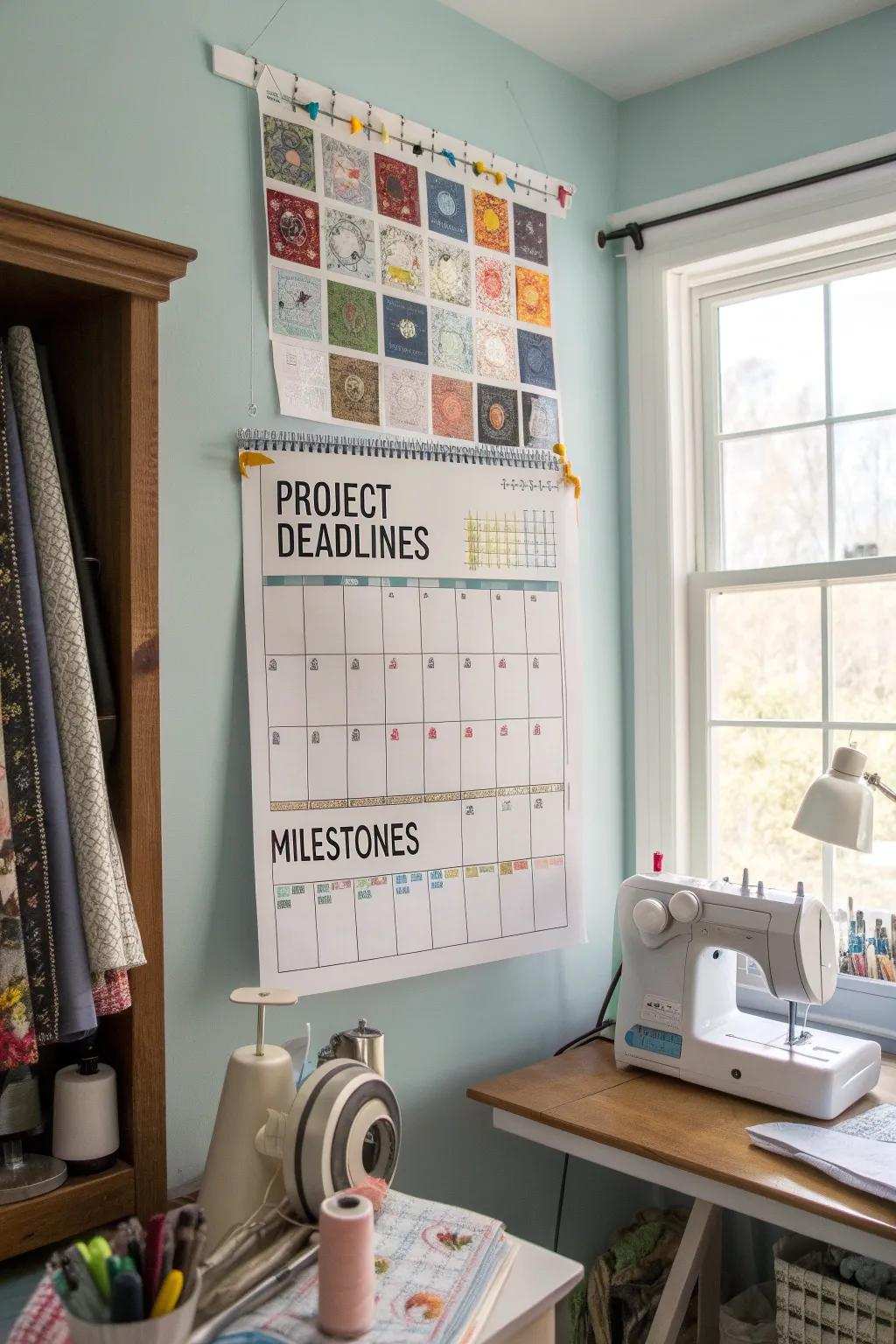 A wall calendar keeps you on schedule.