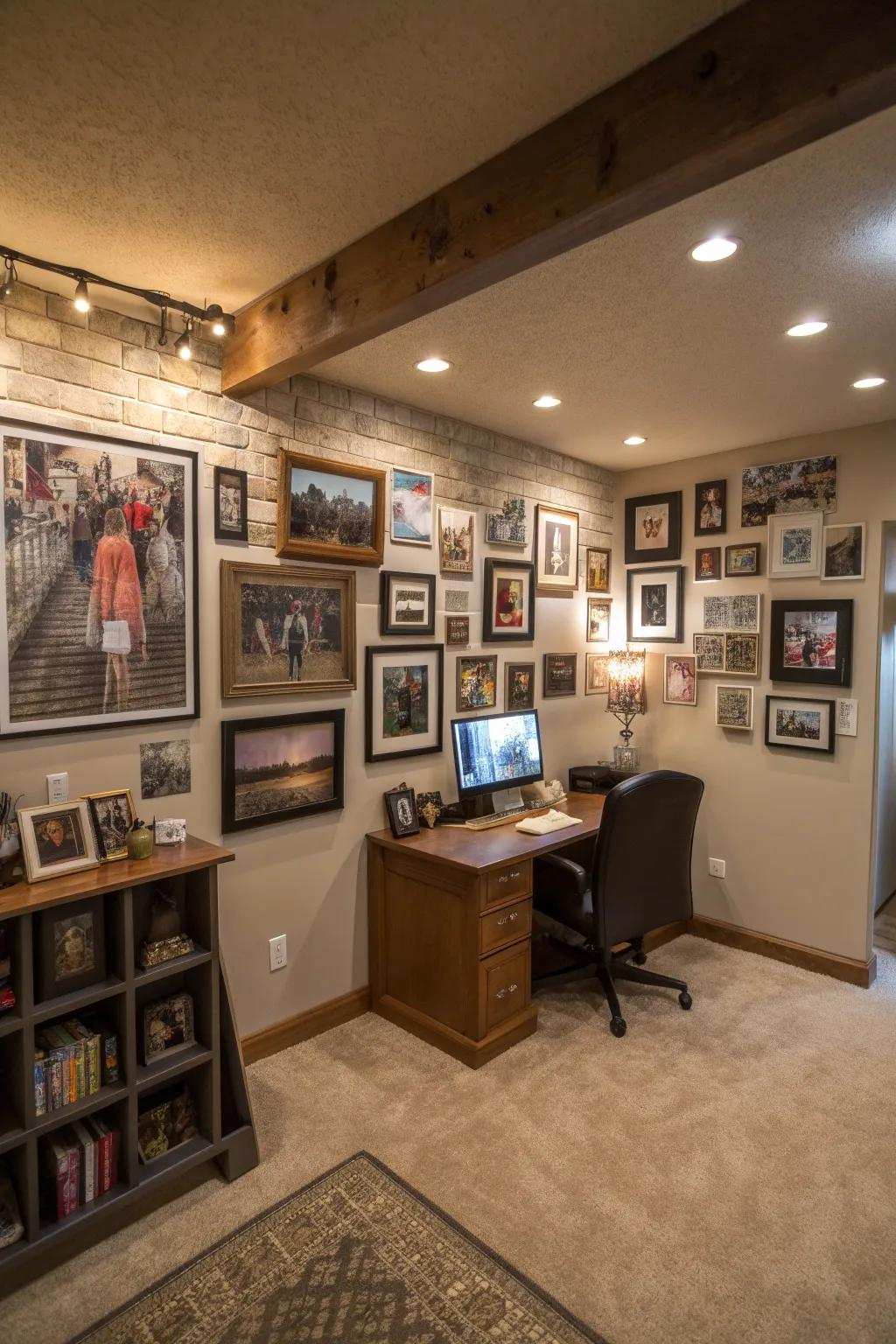 A warm and welcoming workspace is created by personal touches.
