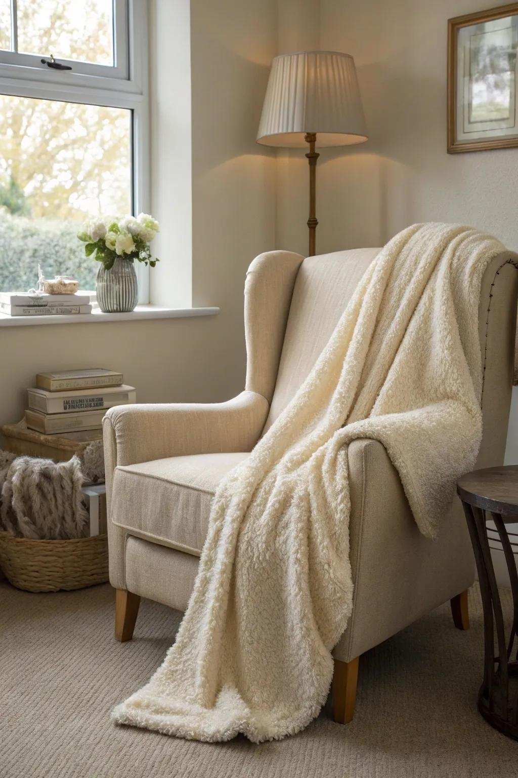 A welcoming armchair ideally suited for unwinding.