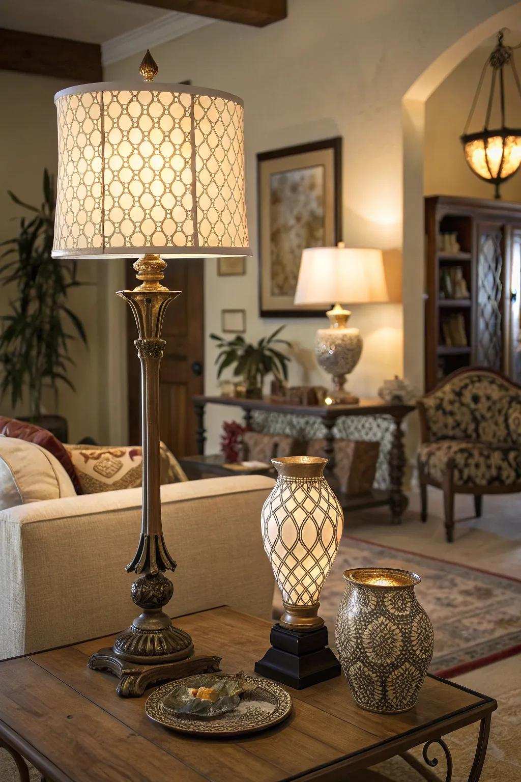 A well-illuminated living space with an array of lighting options.