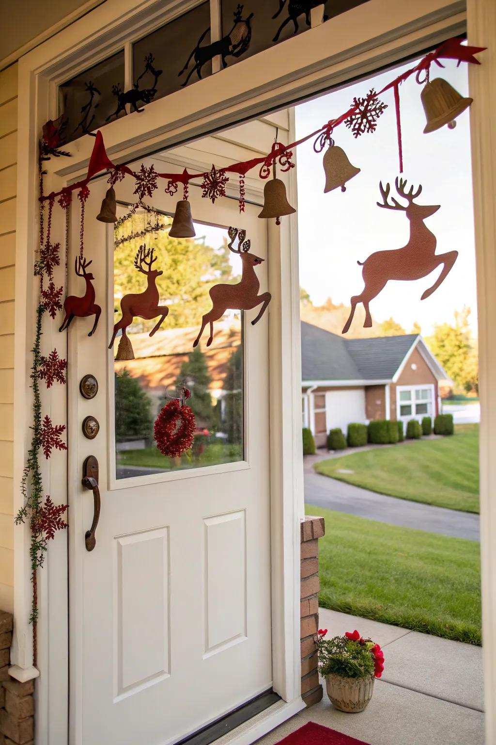 A whimsical caribou cavalcade to welcome visitors.