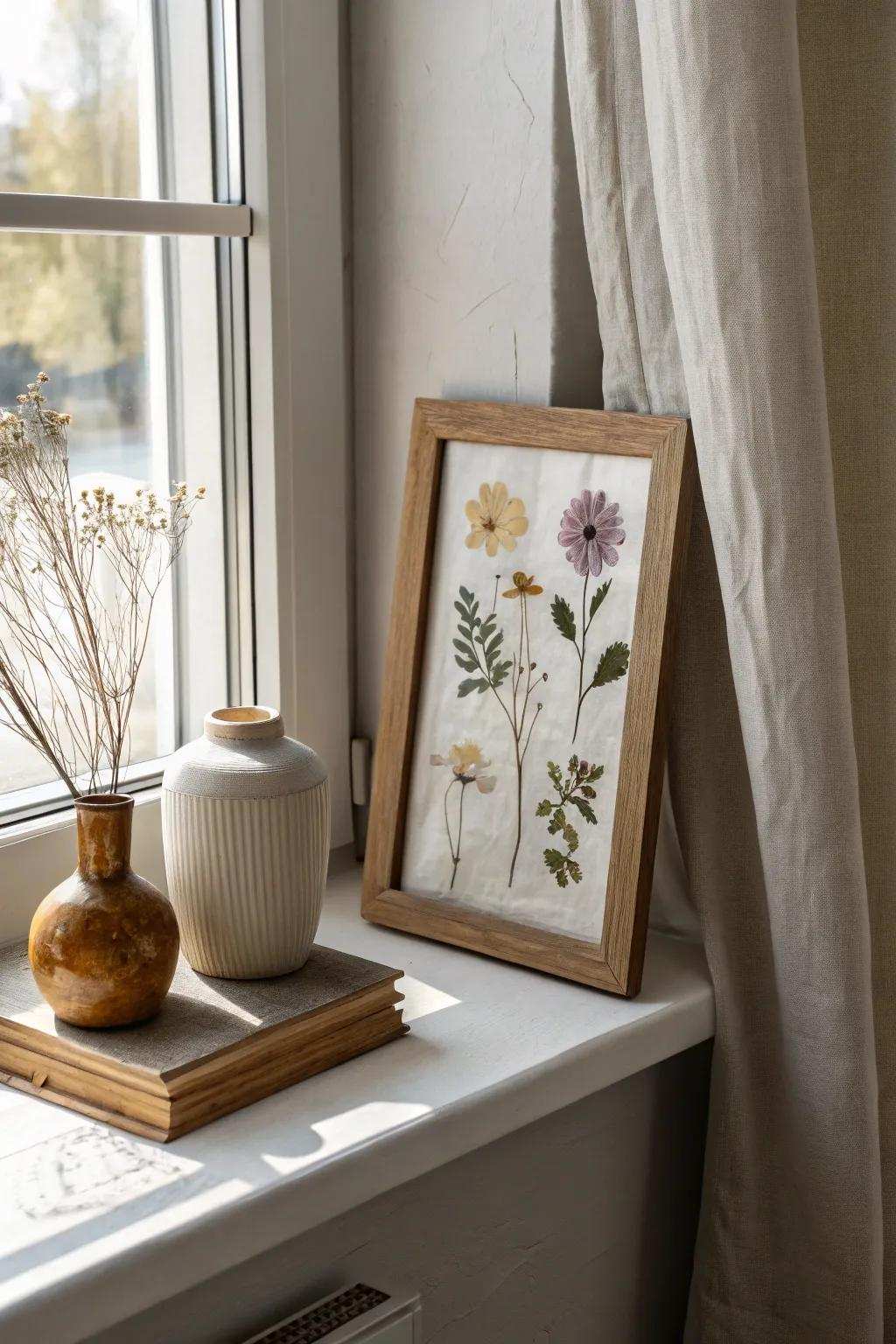 Accept the beauty of nature within doors with refined preserved blossom artwork, ideal for a tranquil and stylish home.