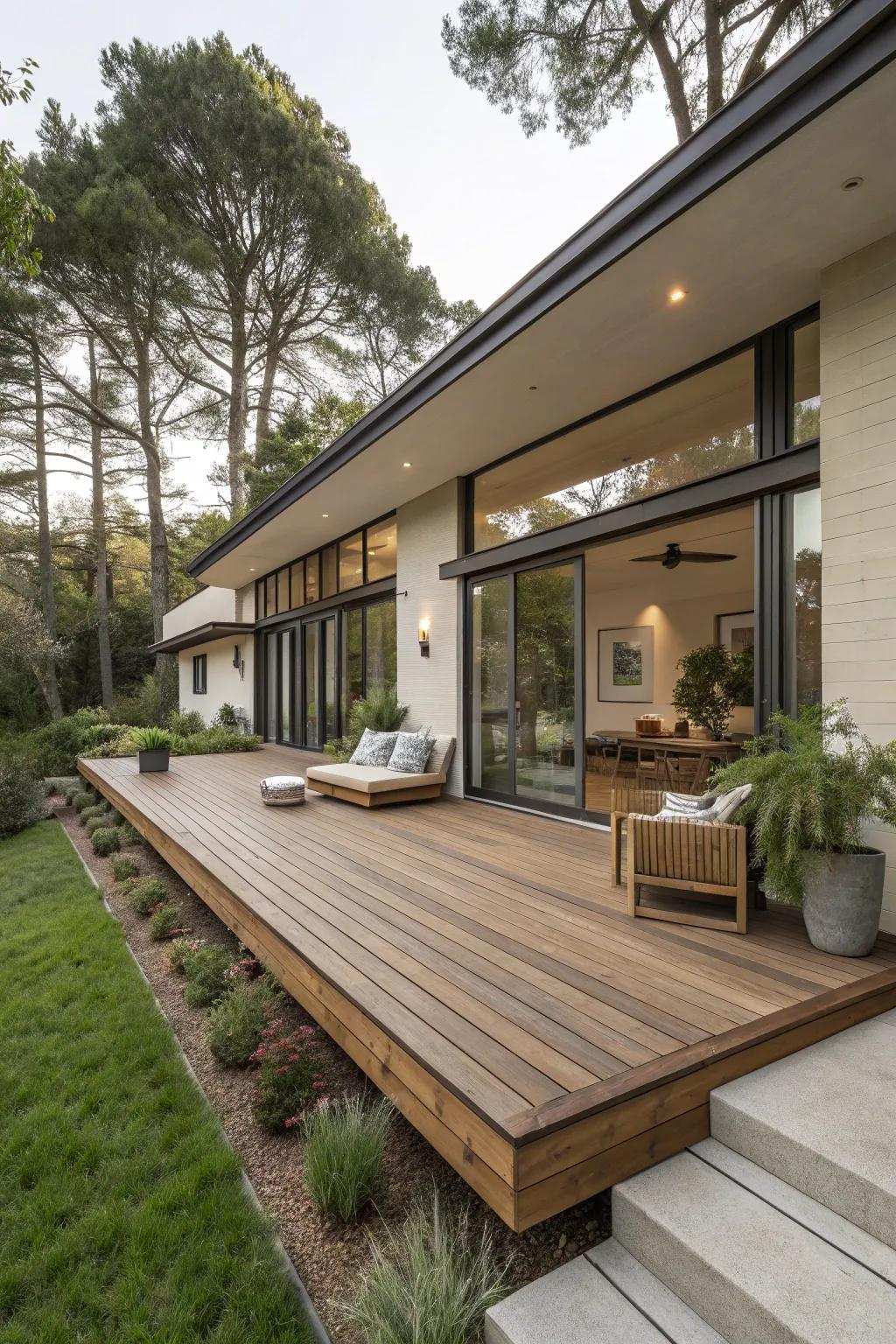 Achieve consonance by integrating your deck with abode architecture.