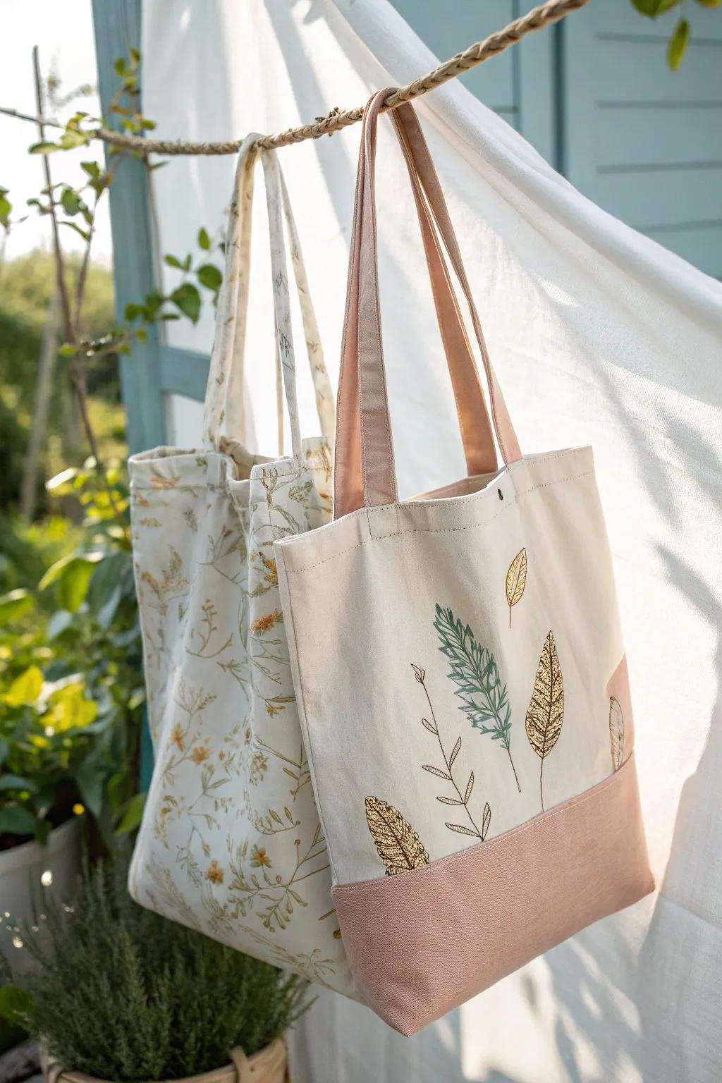Adaptable elegance: Experience the allure of dual-sided shopping bags, ideal for any event.