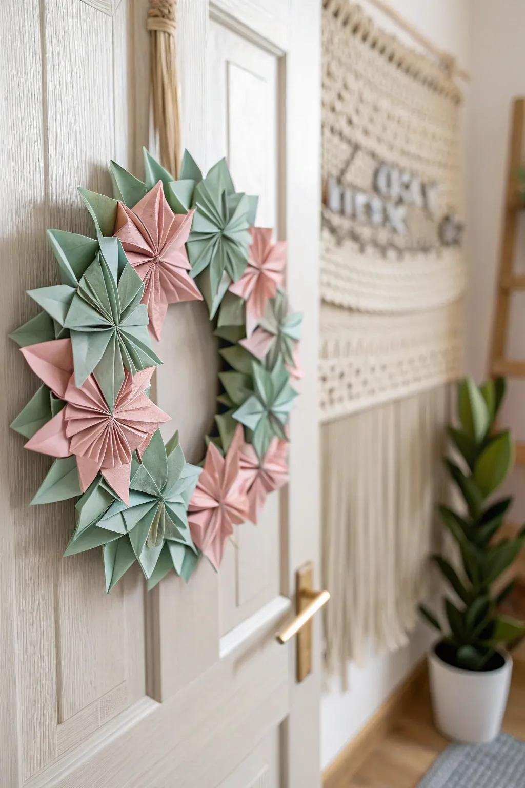 Add a hint of crafted beauty to your home with this simple origami Christmas garland.