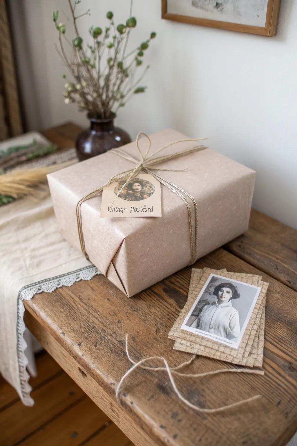 Add a nostalgic touch to your gifts with a retro card, ideal for those who love ease and native beauty.