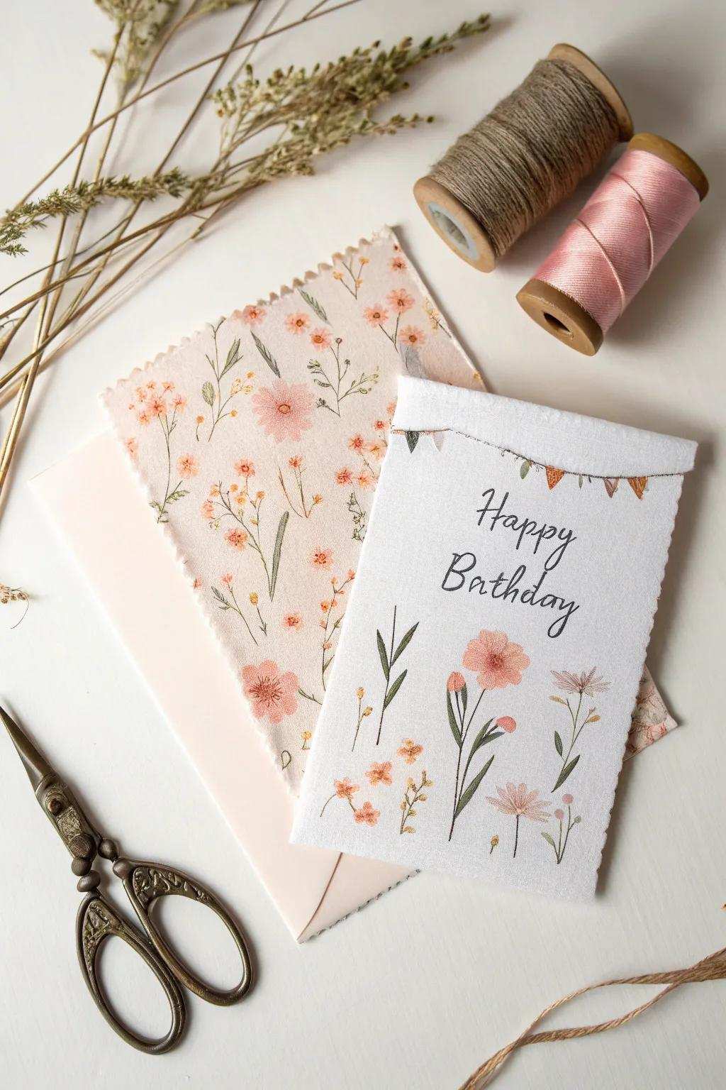 Add a personal touch to your greetings with fabric swatch flair.