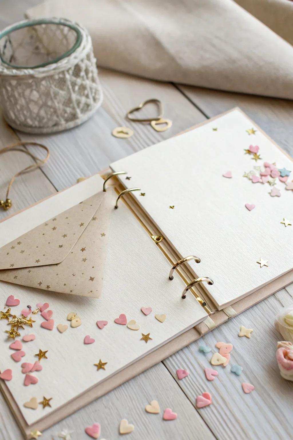 Add a touch of magic to your bride scrapbook with charming surprises! #CraftedMemories #ScandinavianBoho
