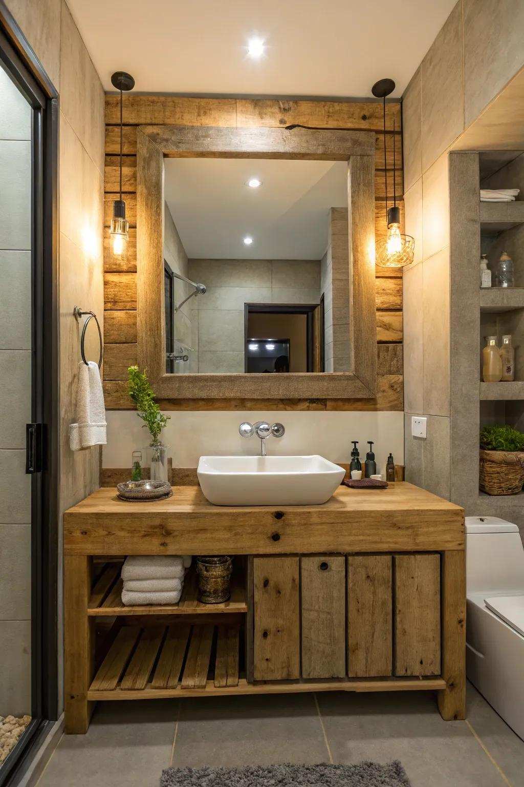 Add country charm with a skid mirror frame.