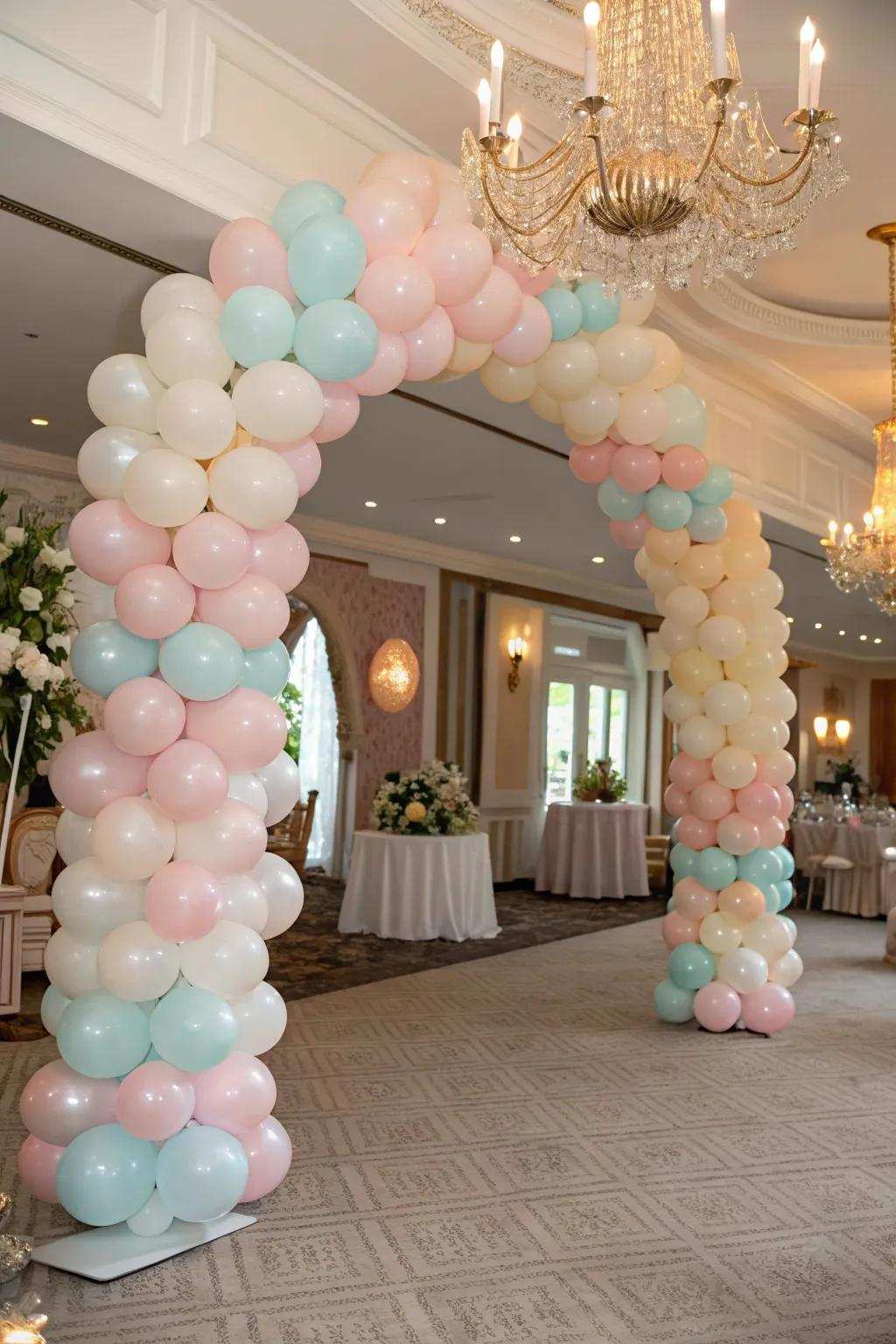 Air filled orbs add a playful yet sophisticated touch to adult parties.