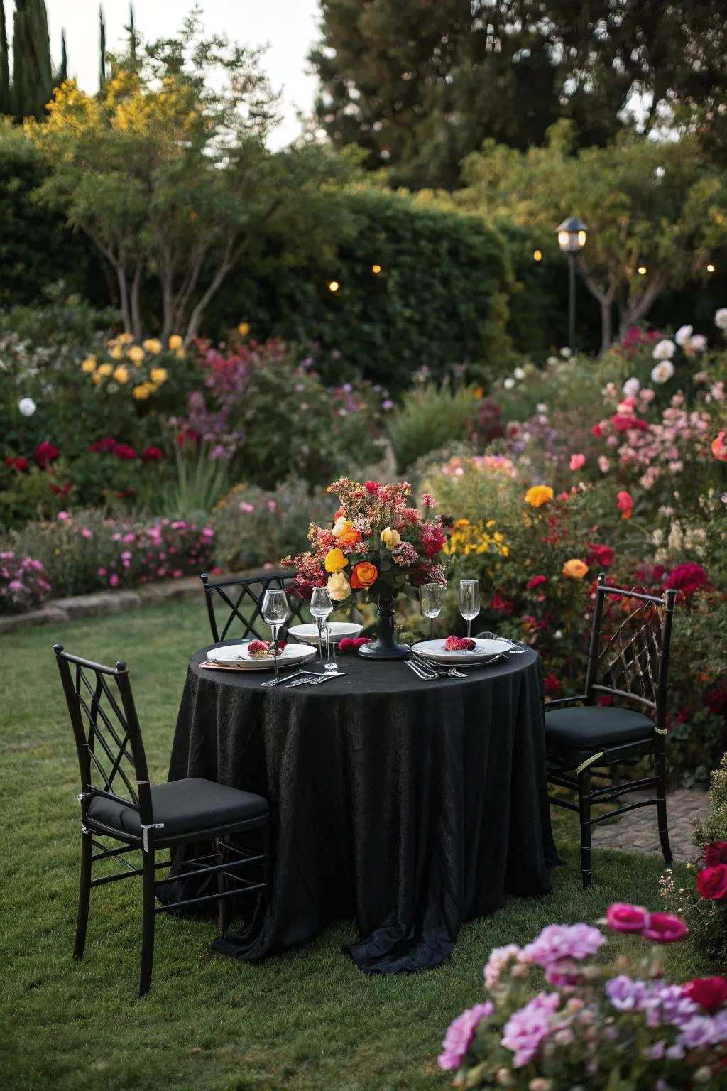 Alfresco panache featuring vibrant florals.
