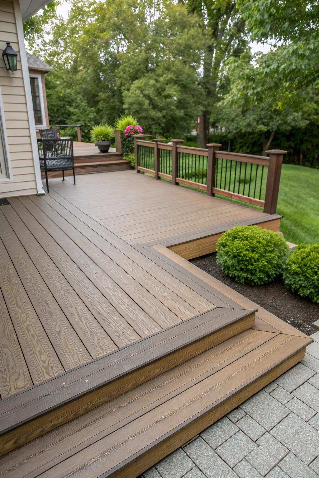 Amalgamate substances for a contemporary deck aesthetic.