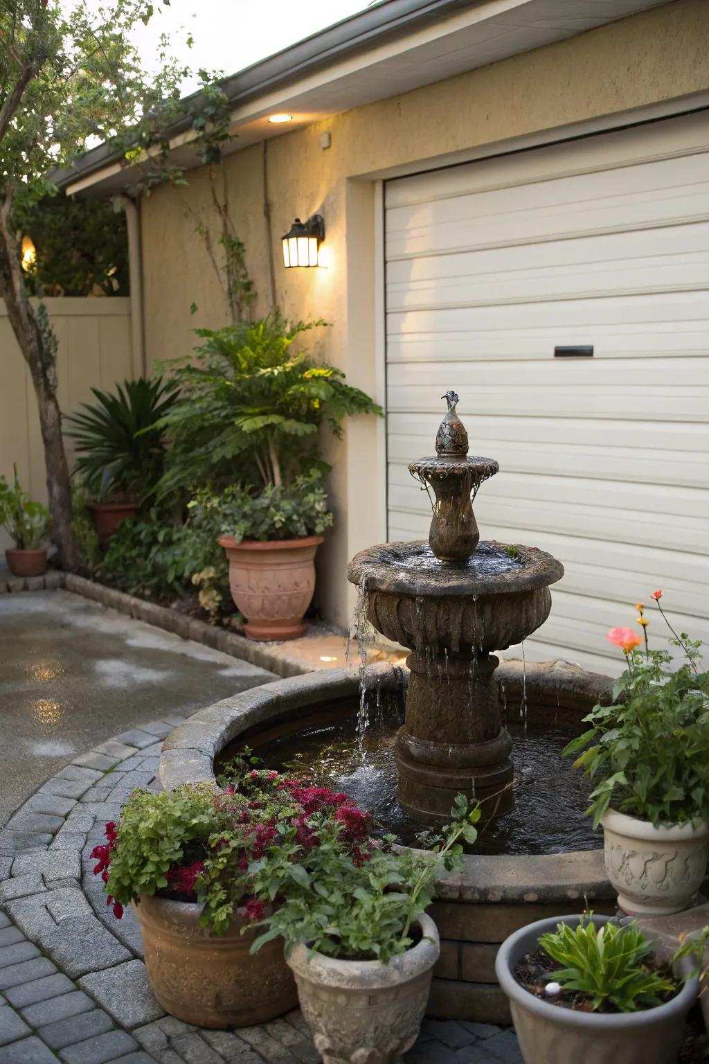 An aquatic element intensifying serenity and charm.