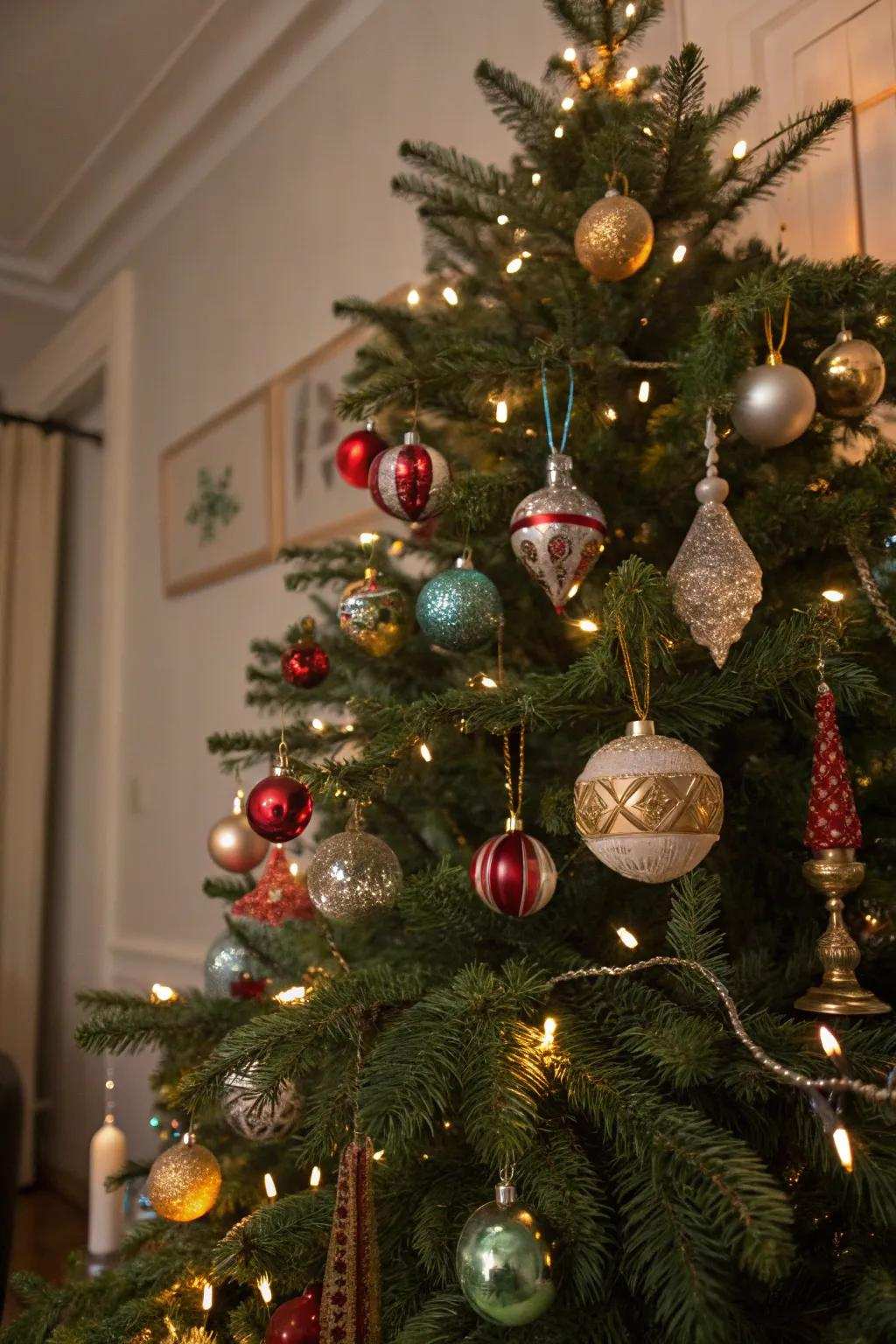 An eclectic mix of styles makes this vintage tree unique.