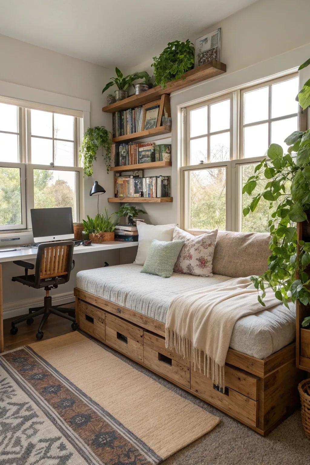 An eco-friendly daybed complements a sustainable lifestyle.