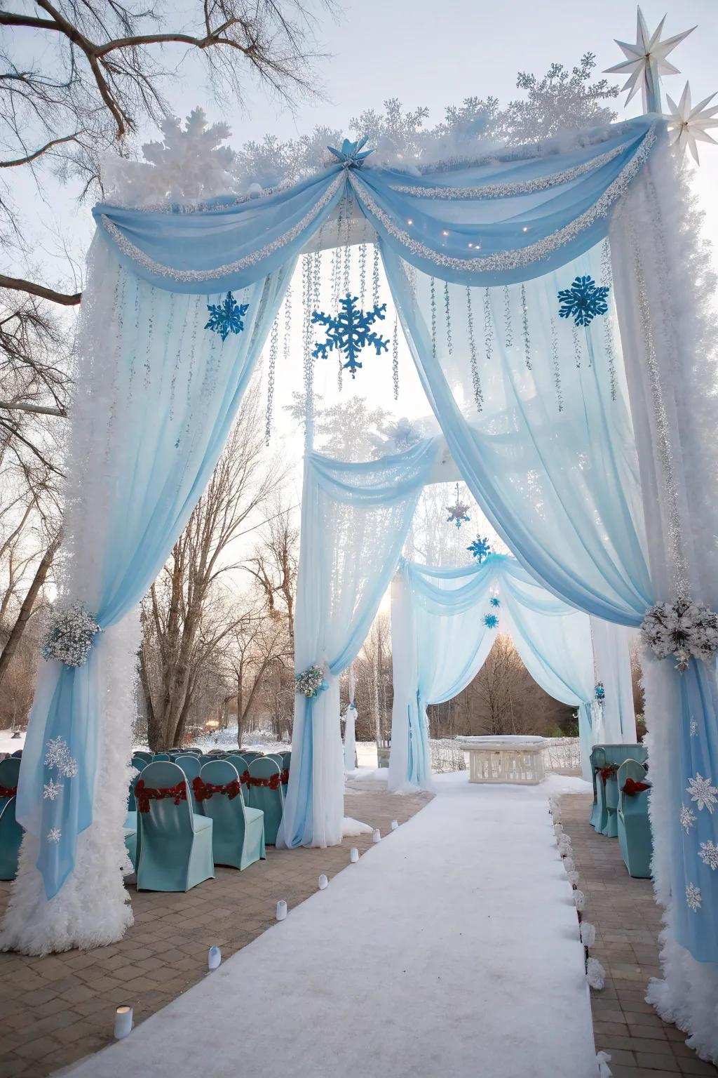 An ice palace theme metamorphoses your occasion into a winter fairy tale.