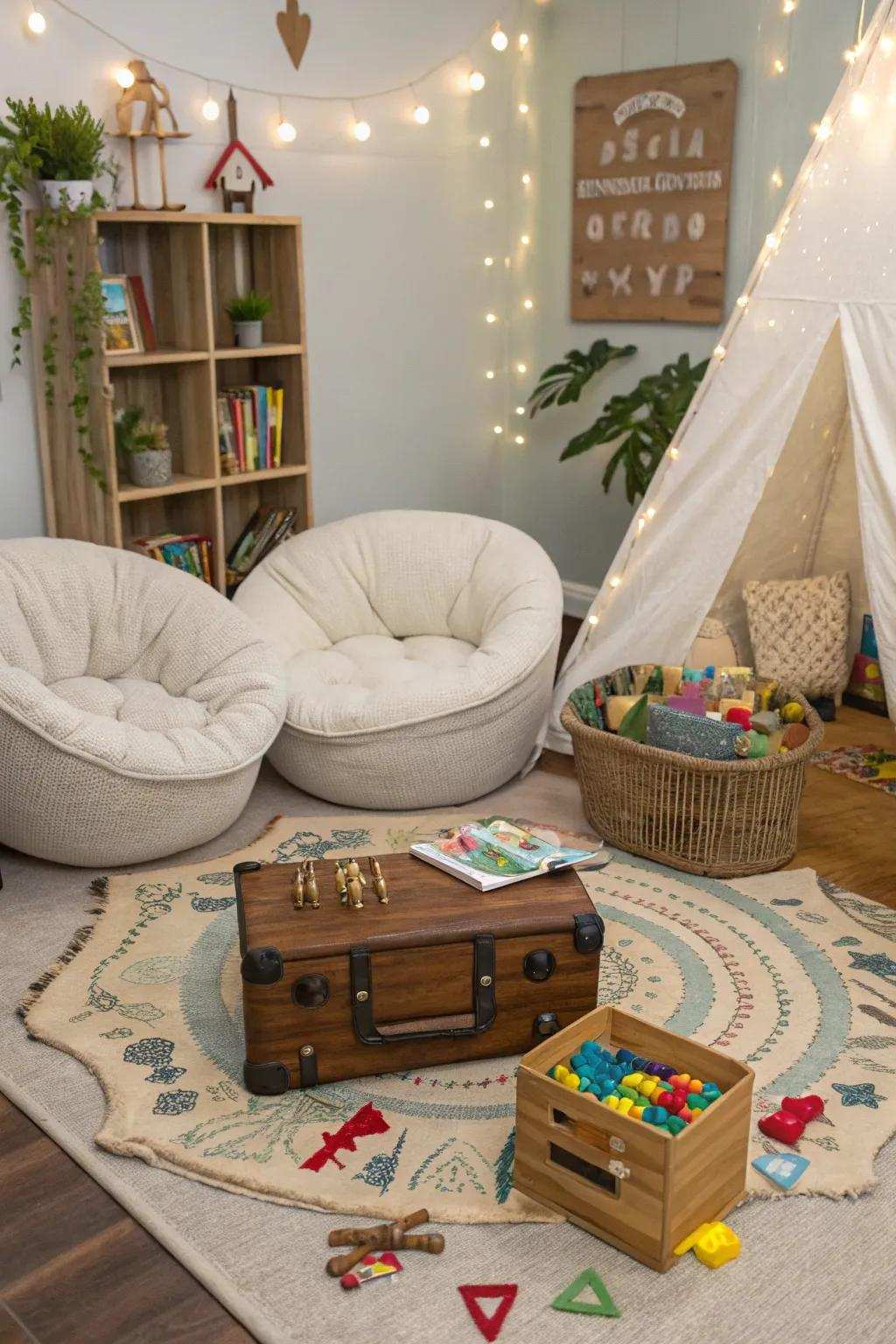 An indoor hidden treasure game filled with fun and mystery.