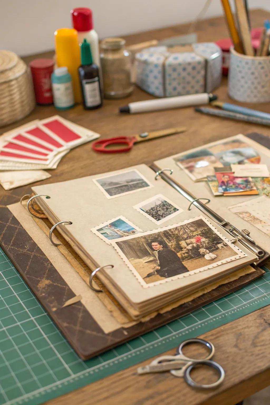 An old image album keeps pieces secure and flat.