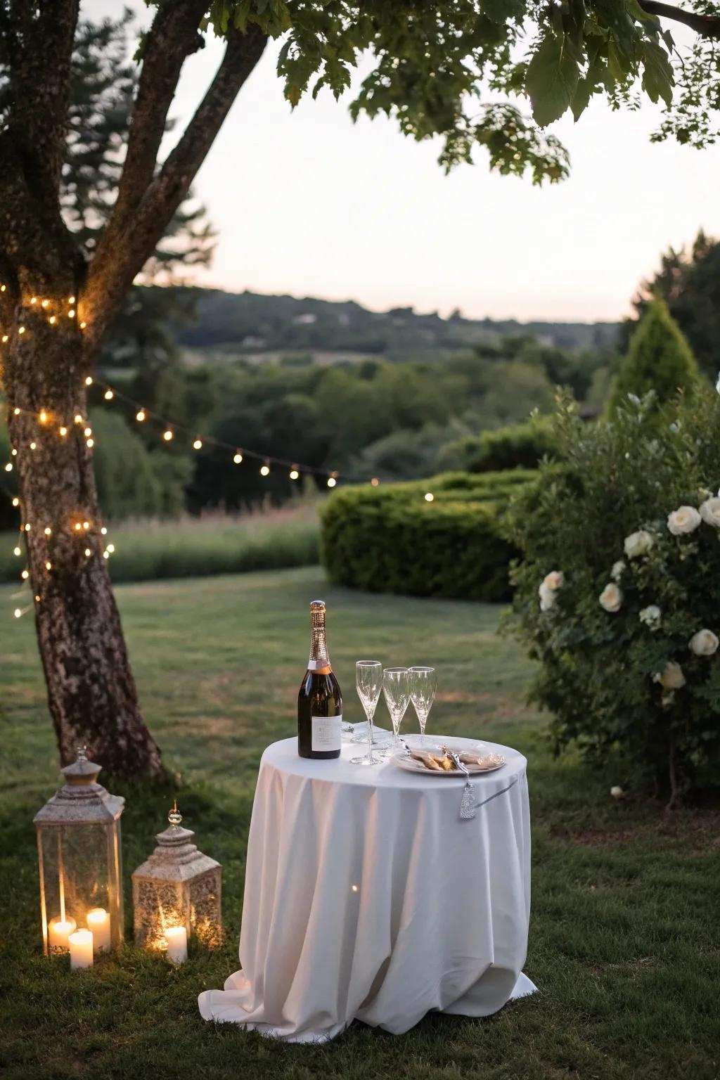 An open-air toast immersed in nature's splendor.