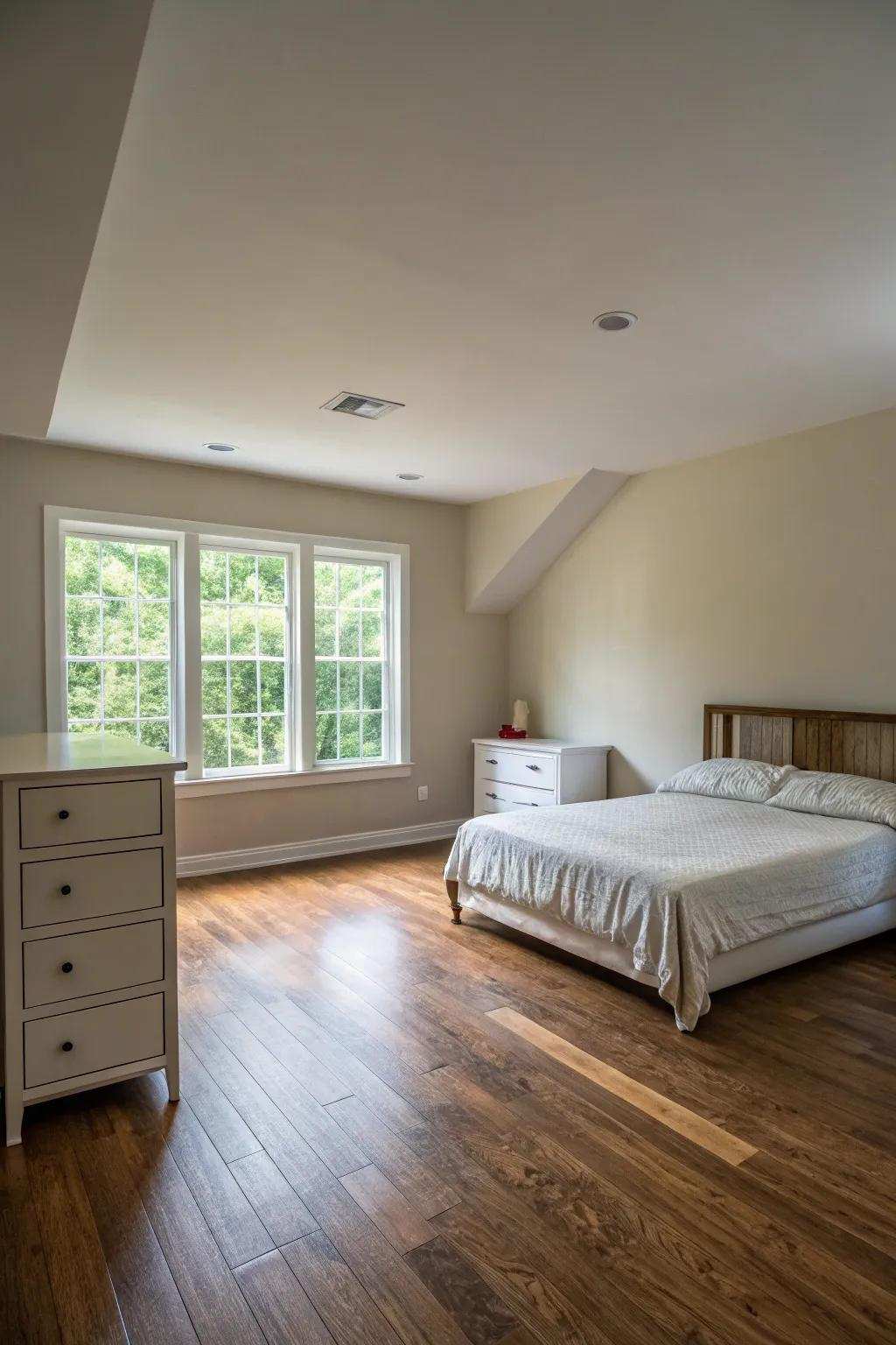 An open-concept design fosters tranquility and ease.