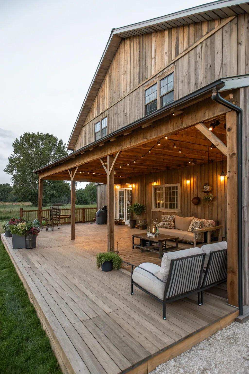 An outdoor extension offers the perfect space for summer relaxation.