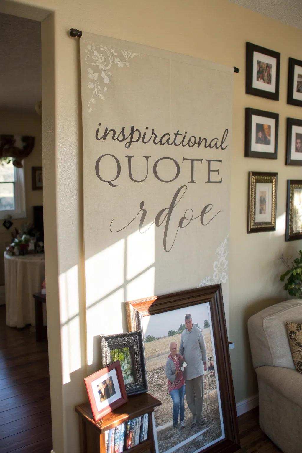 An uplifting statement canvas adding nuance to a memory showcase.