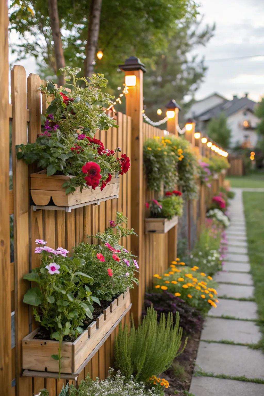 An upright botanical display fence elevates nature to new heights.