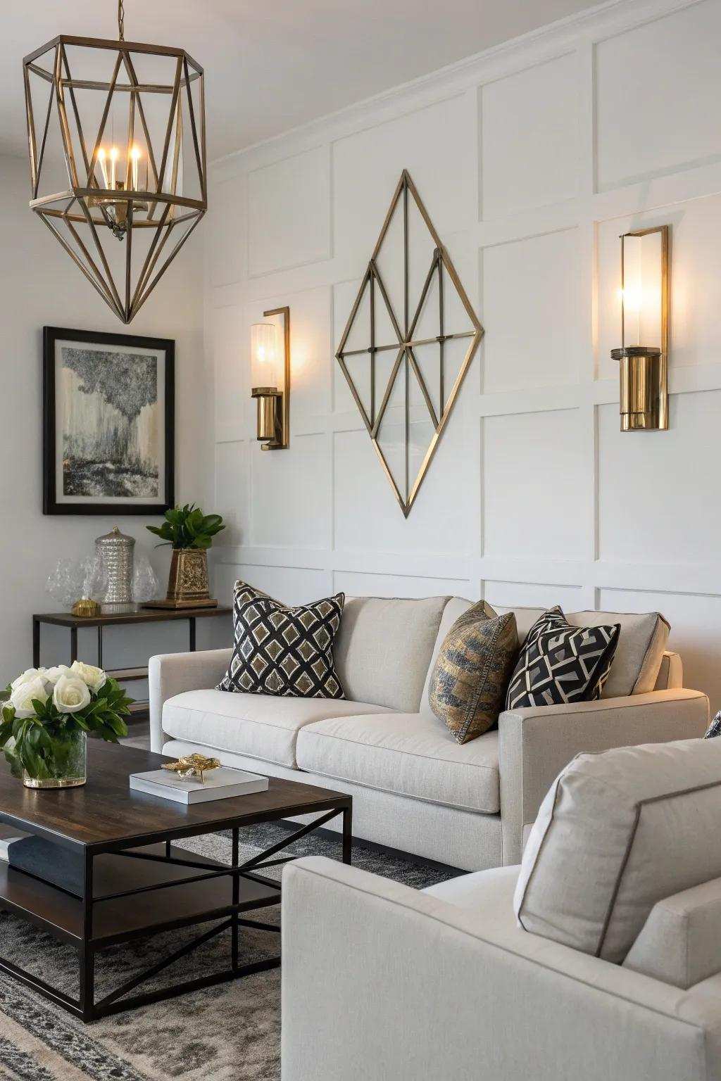 Angular lights introduce a modern artistic element to your walls.