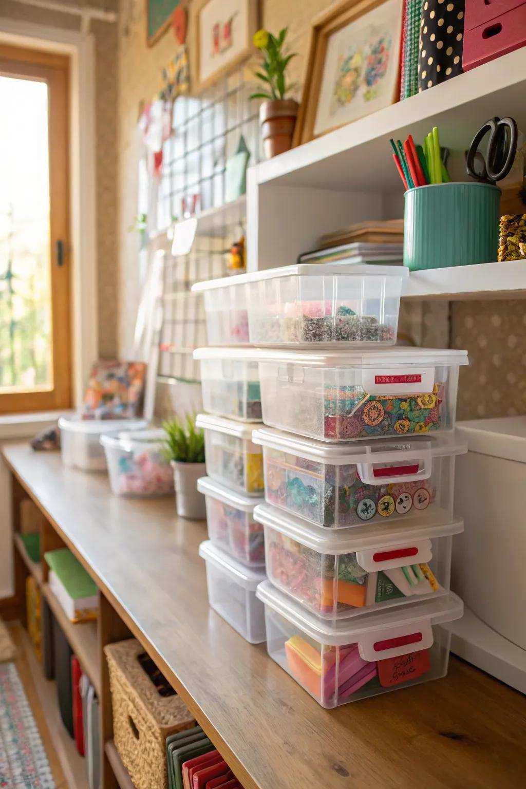 Appreciate your collection instantly with see-through plastic containers.