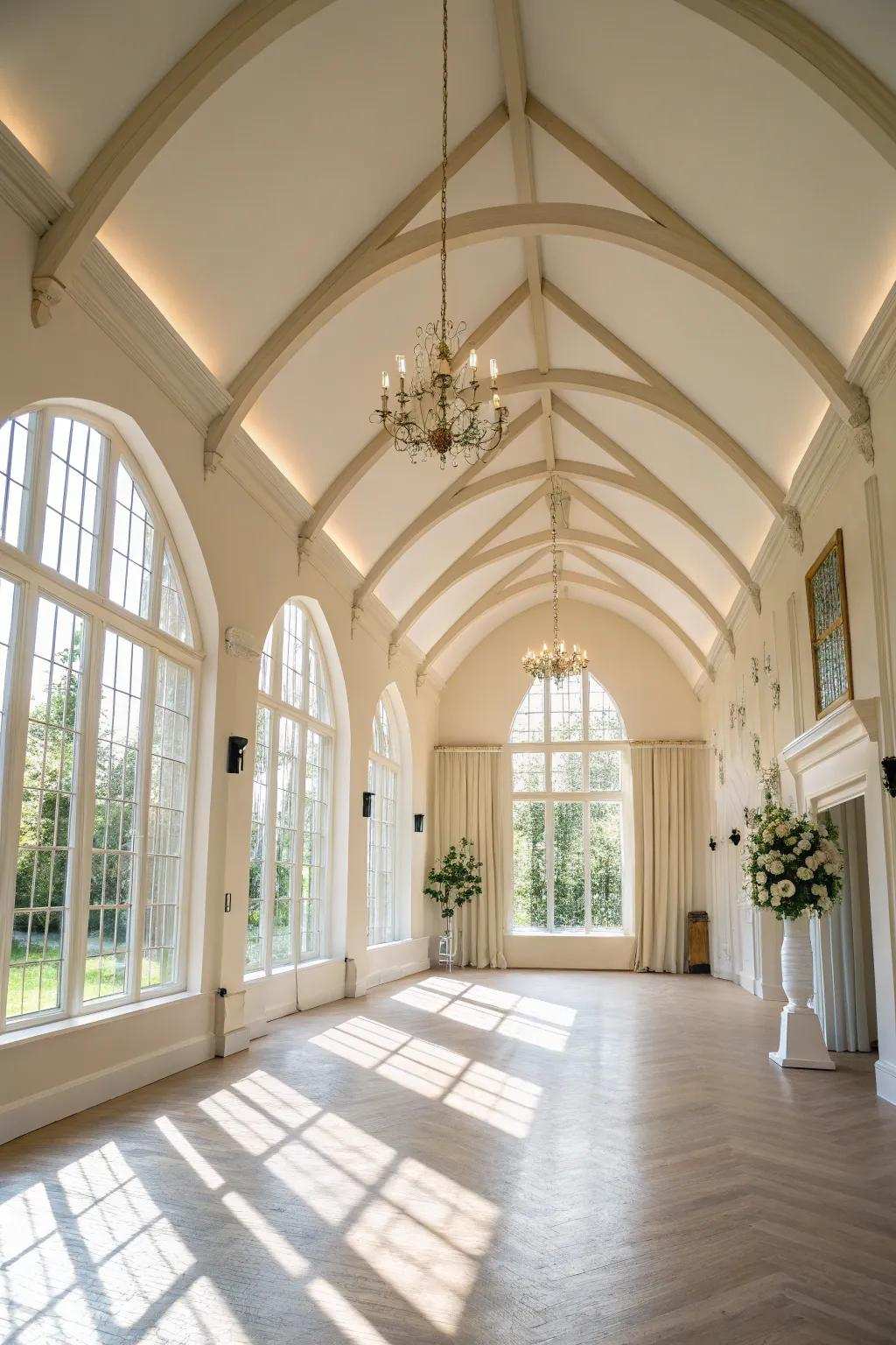 Arched ceilings enhance the sense of space and openness in a room.