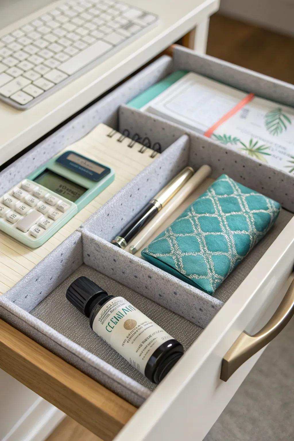 Aromatherapy sachets bring a soothing scent to your workspace.