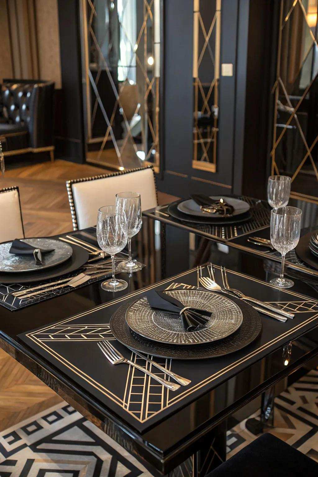 Art Modern glamour featuring black and gold.