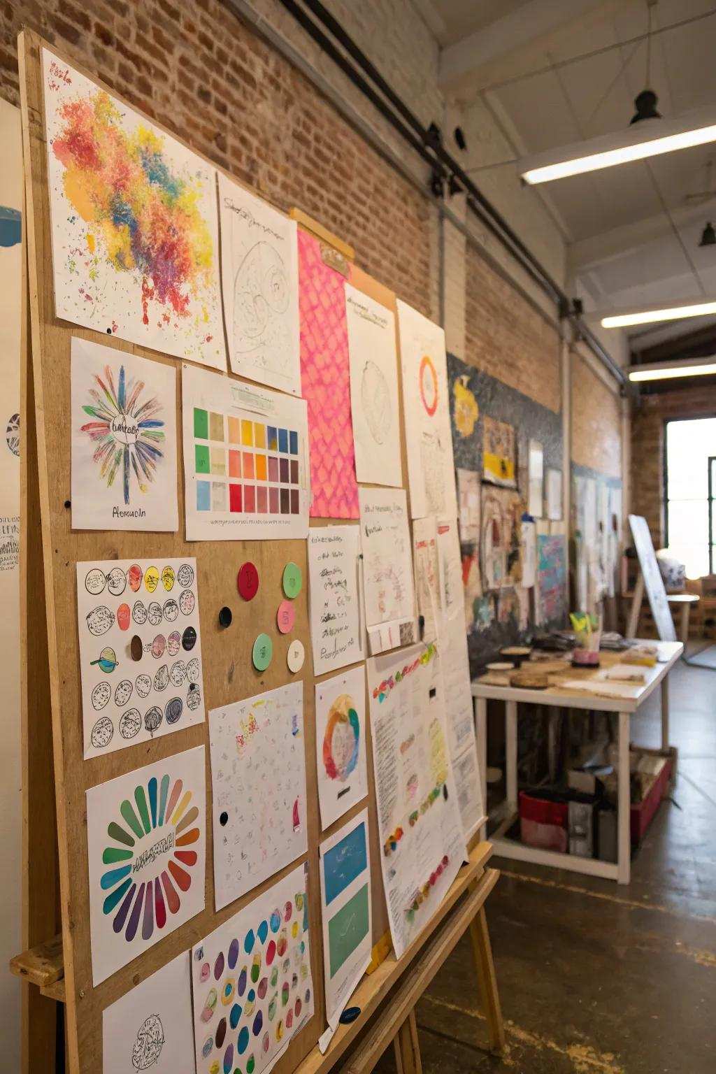 Artistic bulletin boards encourage creativity and visual interest.