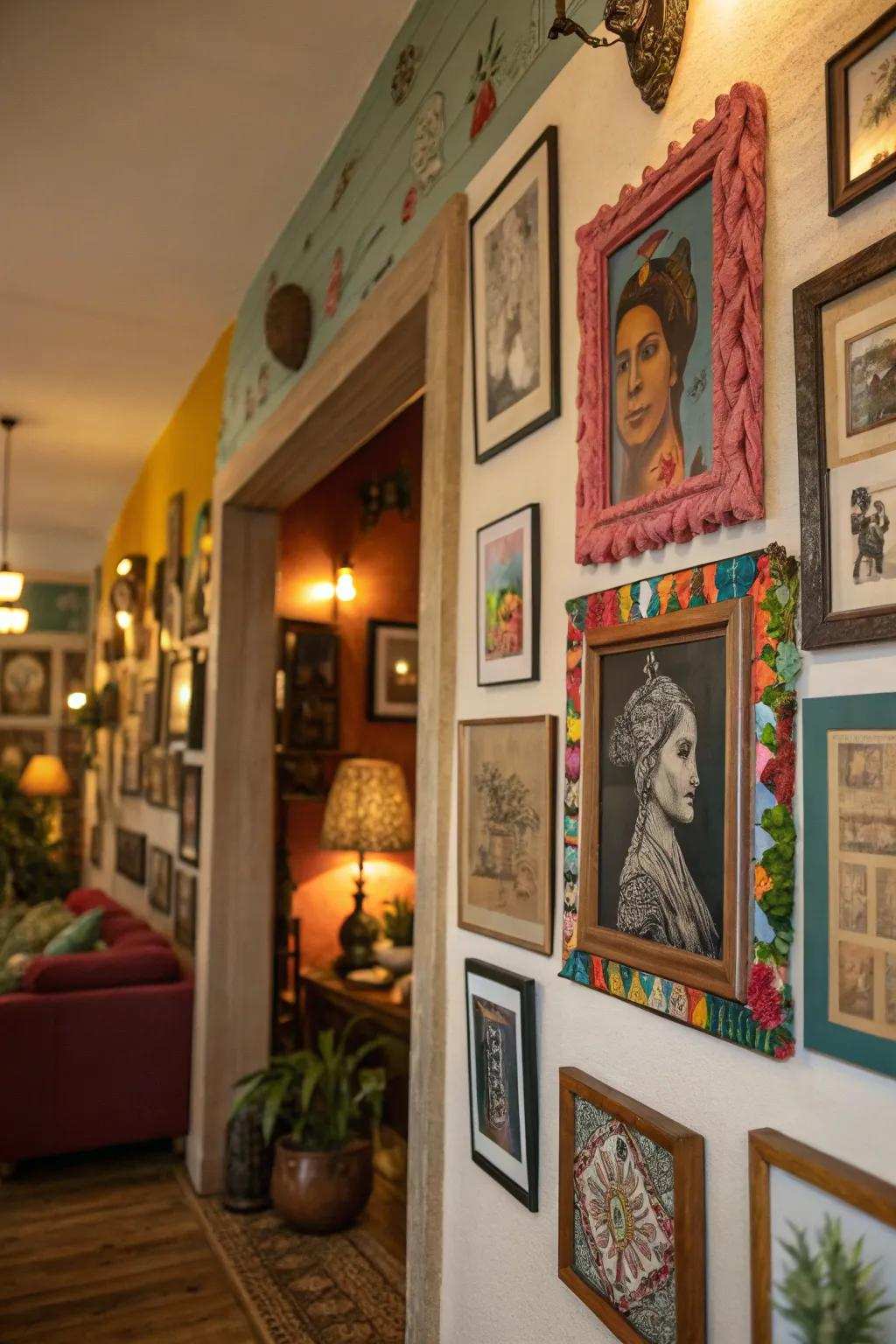 Artistic pieces introduce hue and personality, enhancing the room's mood.