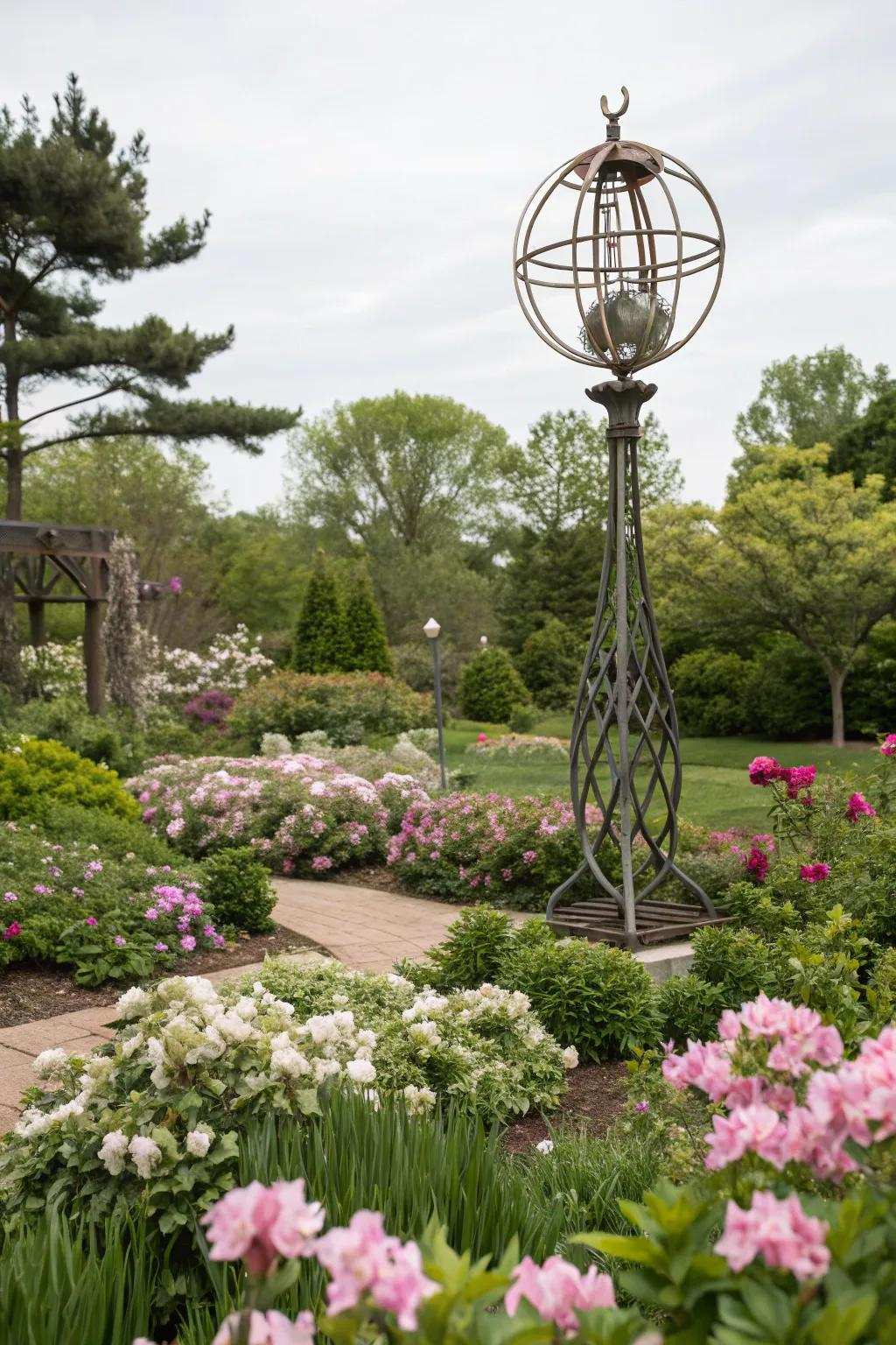 Artistic sculptures introduce personality and intrigue to outdoor spaces.