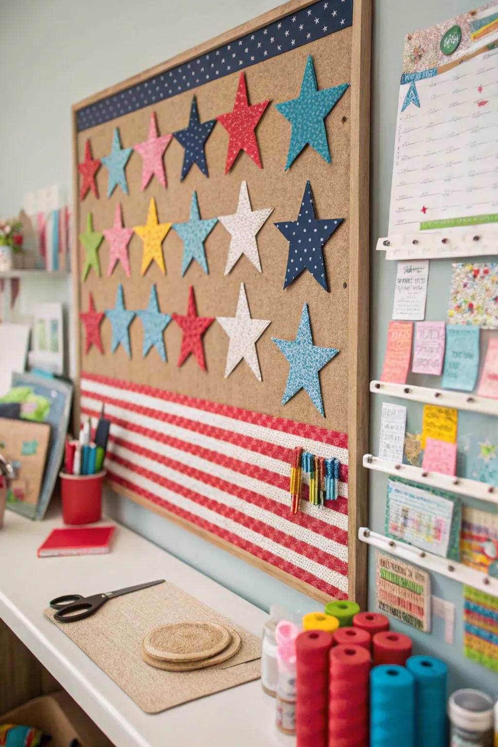 Artistic stars and stripes for a personal touch.