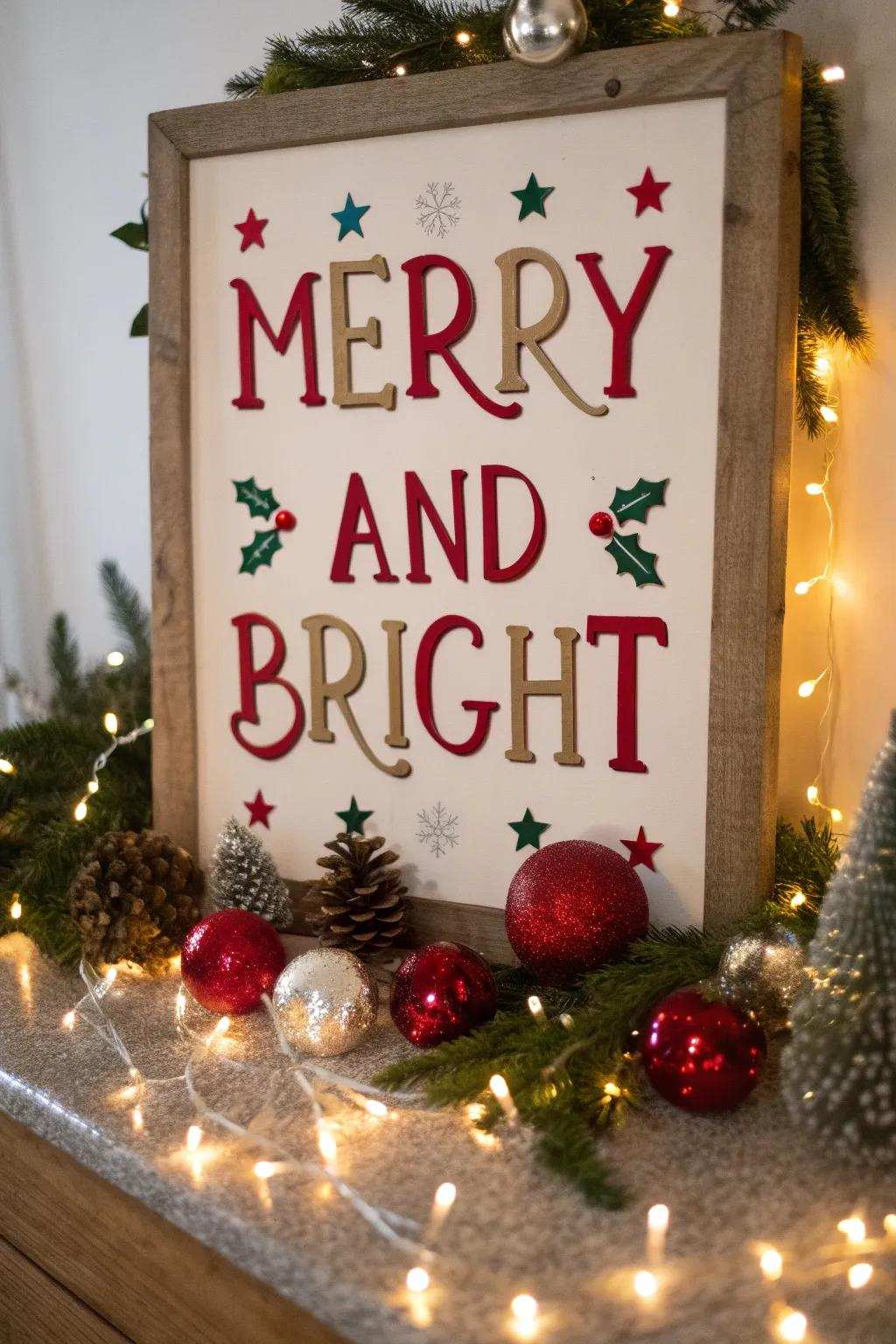 Audacious joyous lettering imparting a cheerful sentiment.