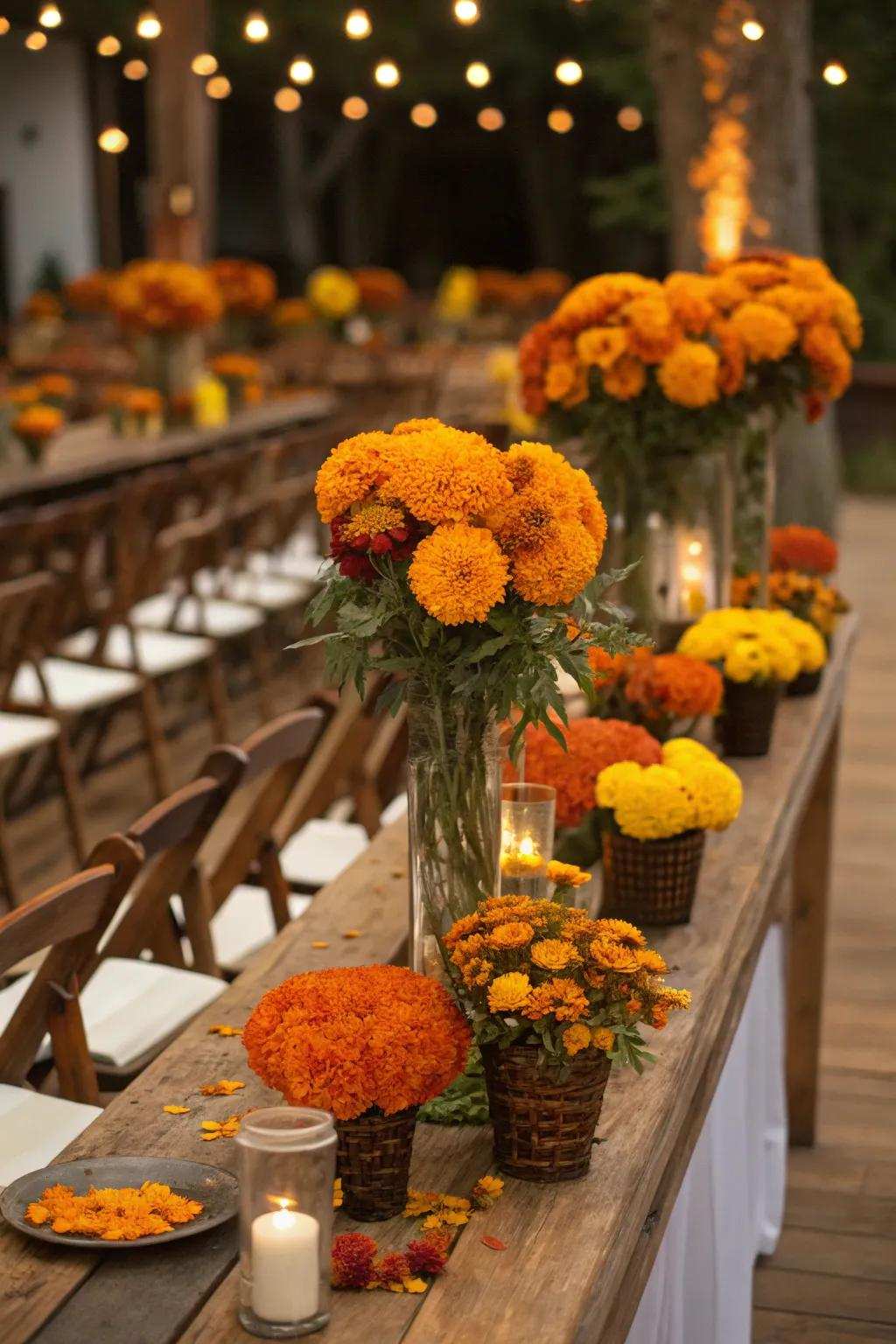 Blaze Flowers adding warmth and value to wedding aesthetics.