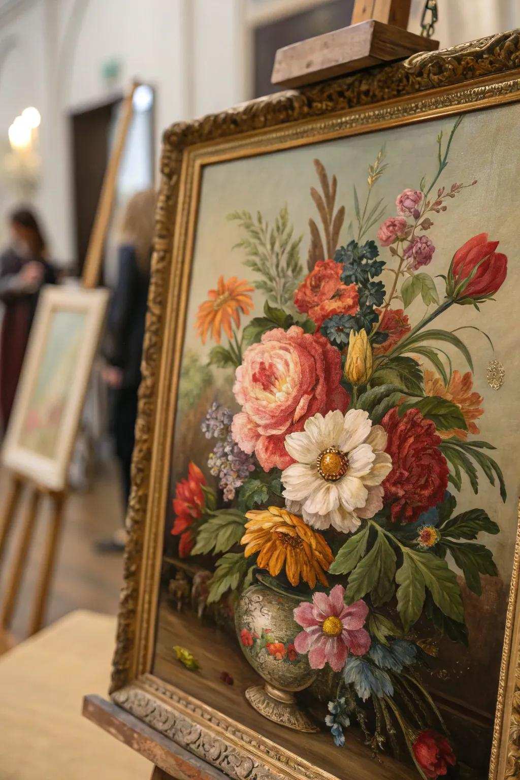 Blossom artworks permeate chambers with vibrancy and vitality.