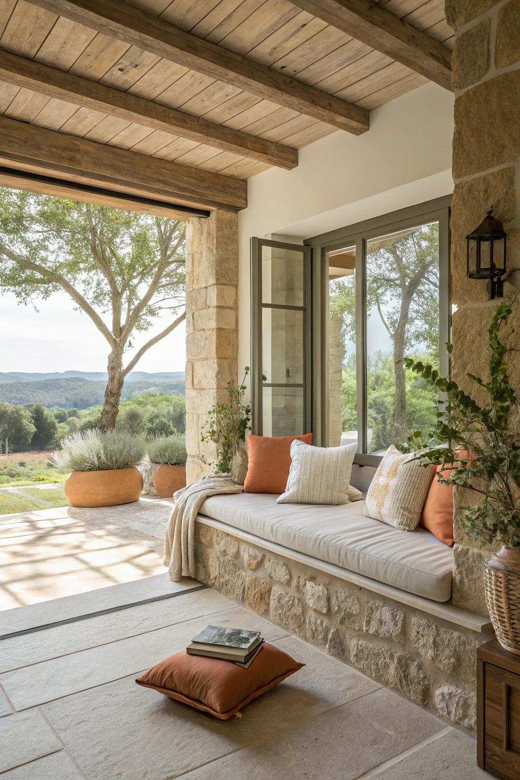 Blur the lines between indoors and out for a harmonious space. ๐ฟ #SeamlessLiving #IndoorOutdoor #EarthyVibes