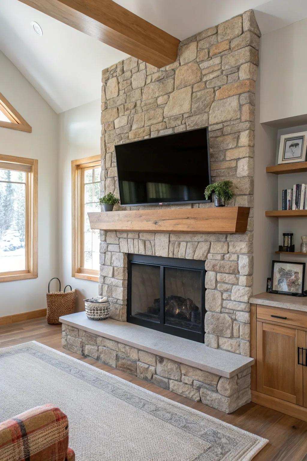 Boost your design with an elevated mantel that delivers a smooth and contemporary touch.