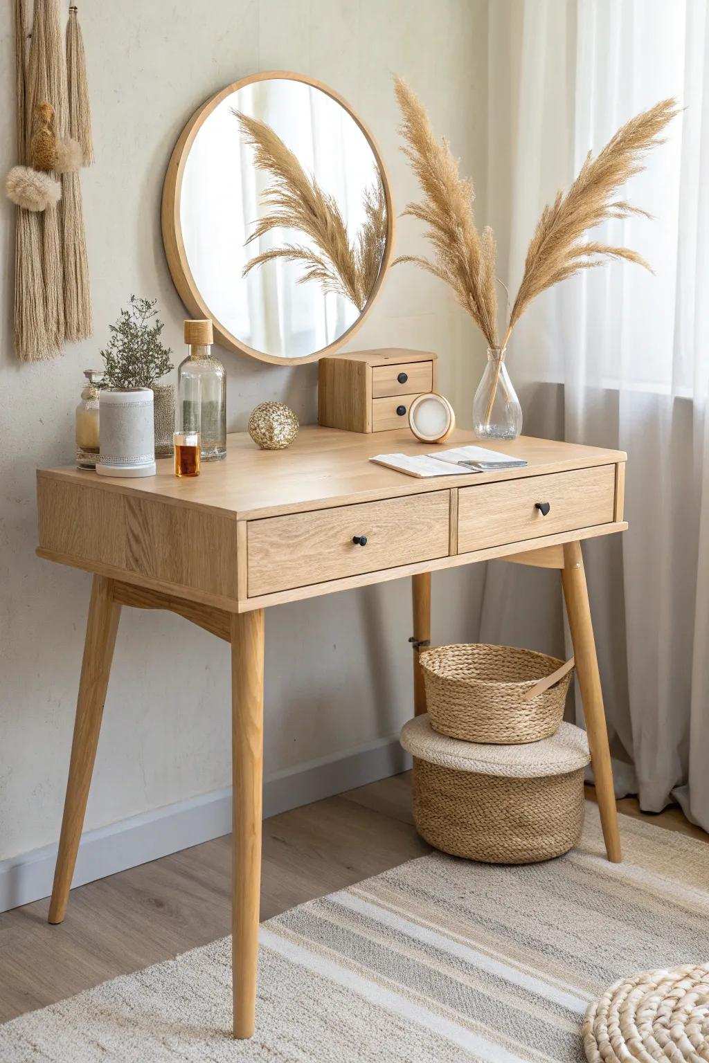 Breathe new life into an old mechanical table—your charming minimalist dressing table awaits!