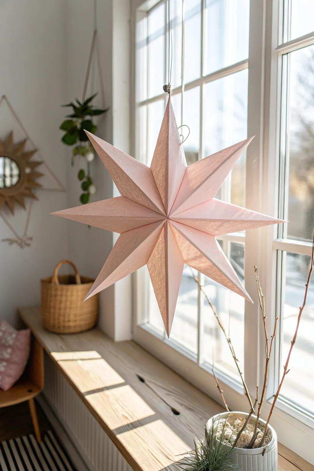 Brighten up your area with the captivating sophistication of an angular origami star.