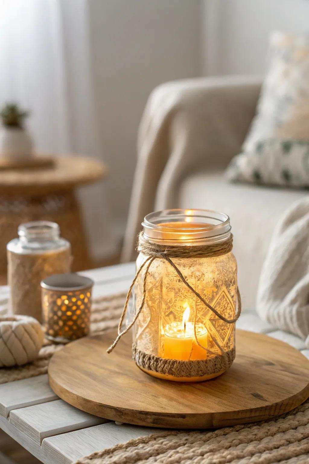 Brighten your space with the cozy, celebratory shine of repurposed container lamps, ideal for contributing a handcrafted charm to your holiday decor.