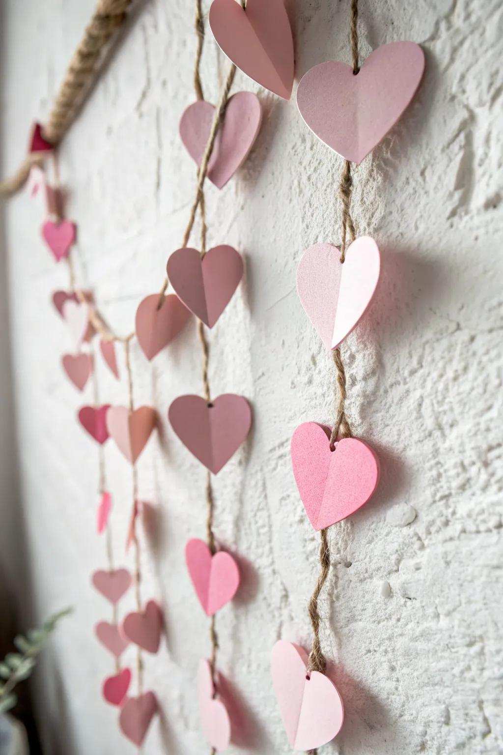Bring a dash of romance with this delightful DIY rose heart garland, ideal for simple décor.